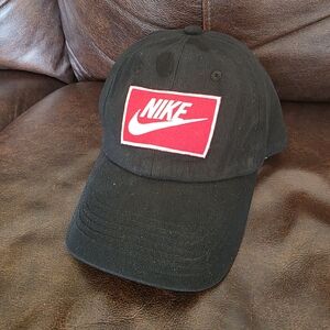 Nike Black Hat with Red Emblem